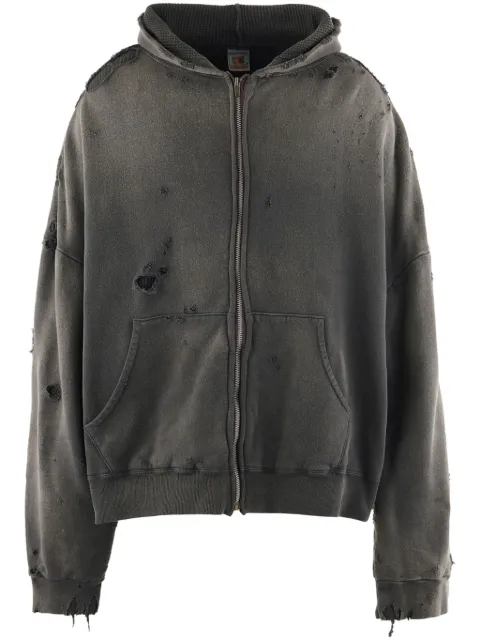 SAINT MXXXXXX distressed hoodie Black SMYS10000042BLK