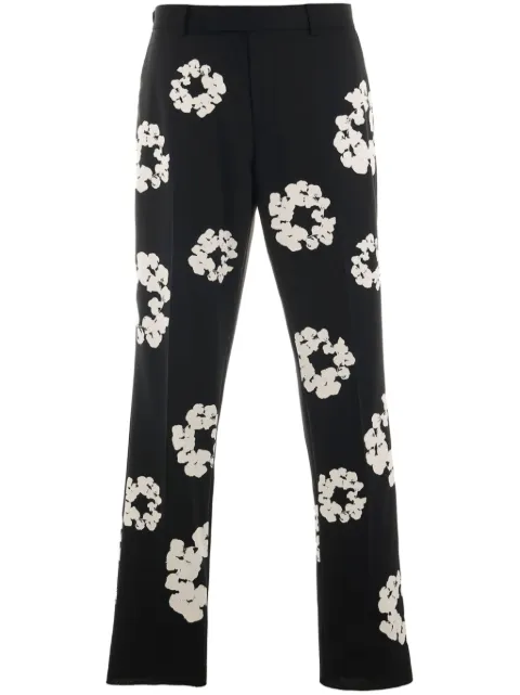 SAINT MXXXXXX Wreath-print tailored trousers Black SMYS10000C49BLK