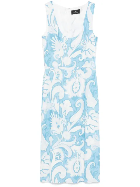 ETRO paisley-print midi dress White WRHA032399SA488