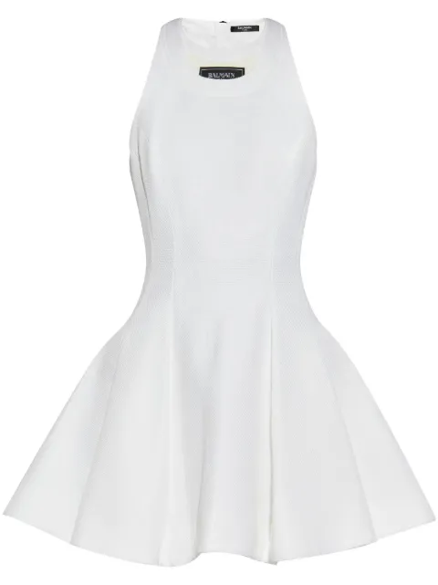 Balmain pleated mini dress White EF1R5087MG61