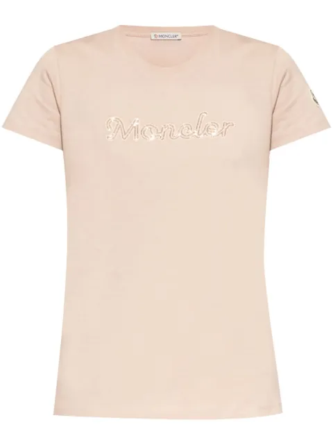 Moncler bead-logo T-shirt Pink K10938C0000989AUO