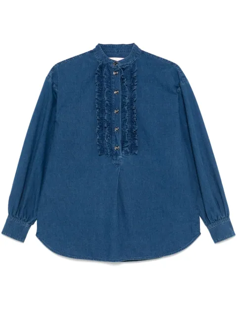 Valentino Garavani ruffled-detail shirt Blue BDB02Z94B