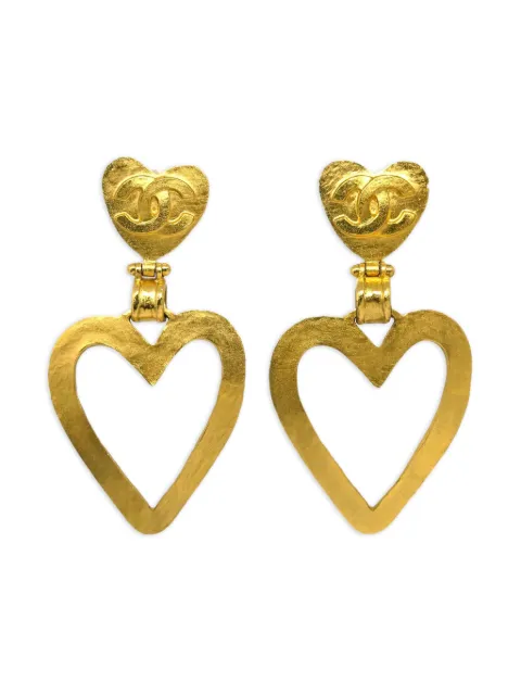 CHANEL Pre-Owned 1995 Heart earrings Gold ER95P