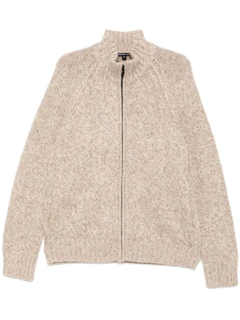 James Perse chunky zip-up cardigan Brown MRBC2174