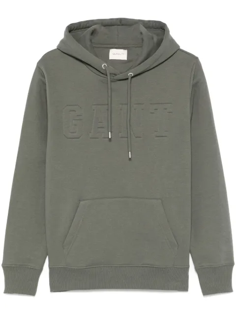 Gant logo-embossed hoodie Green 2015084