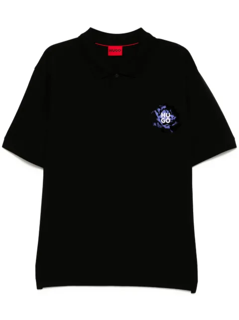 HUGO logo-print polo shirt Black 50533635