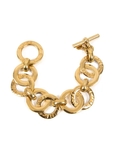 Celine Pre-Owned 1990s logo-engraved chain bracelet Gold 15015822