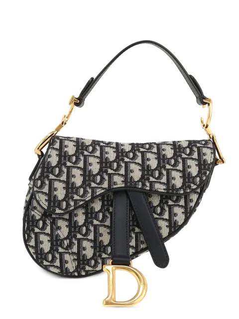 Christian Dior Pre-Owned 2018 Oblique Saddle mini bag Neutrals 414875