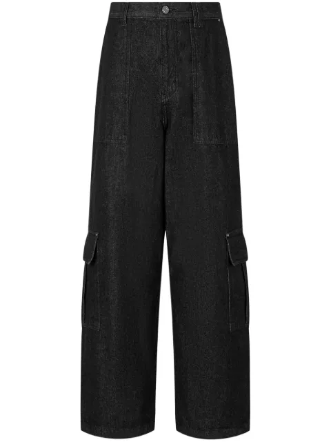 TOMBOY high-waist denim cargo pants Black 9155162A03