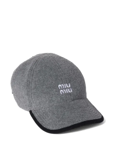 Miu Miu fleece baseball cap Grey 5HC36915V3