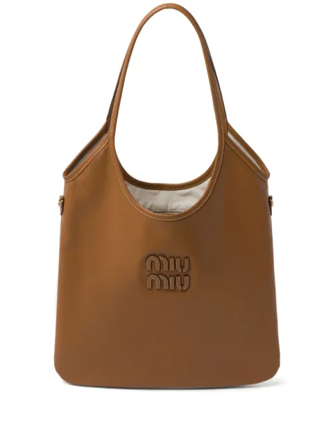 Miu Miu IVY tote bag Brown 5BG231VMLNACRW