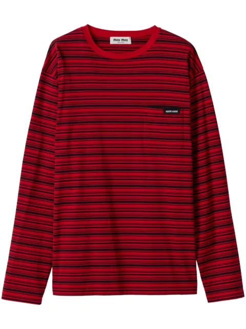 Miu Miu cotton jersey T-shirt Red MJL014SOOO14RT