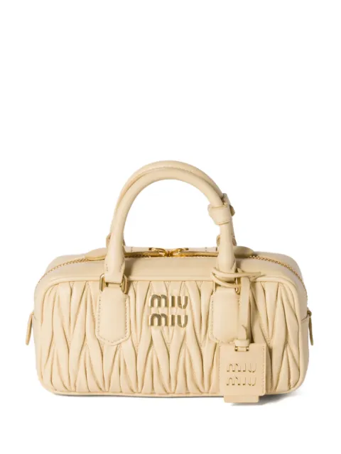 Miu Miu Arcadie matelassé tote bag Neutrals 5BB142VOONAN88