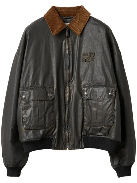 Miu Miu poplin bomber jacket Black ML1173SOOO15WS