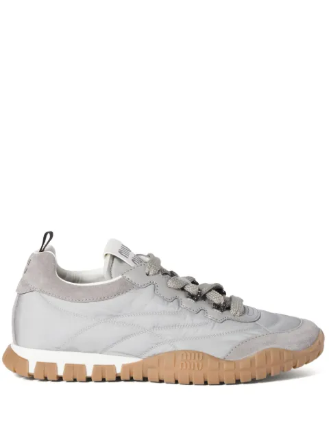 Miu Miu Tyre technical fabric and suede sneakers Grey 5E417EF005ZJM