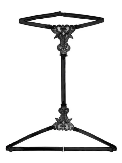 Fleur Of England Onyx embroidered harness Black ONYXEMBROIDEREDHARNESS