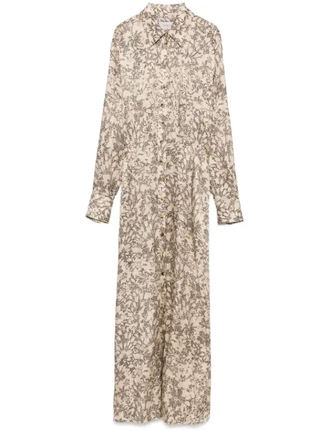 Golden Goose silk-blend midi dress with a floral print Neutrals GWP02156P001913