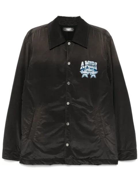 AMIRI logo-print shirt jacket Black AMOULW1024