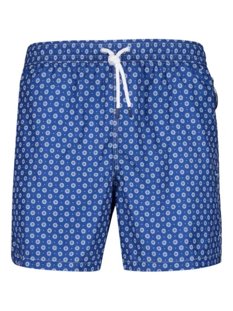 Fedeli flower-pattern swim trunk Blue 8UE00318F13
