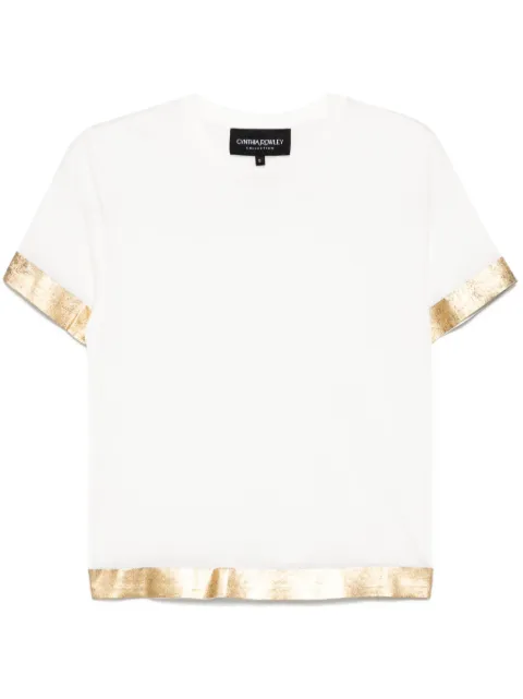 Cynthia Rowley foil-hem T-shirt White 25S1TP31CO