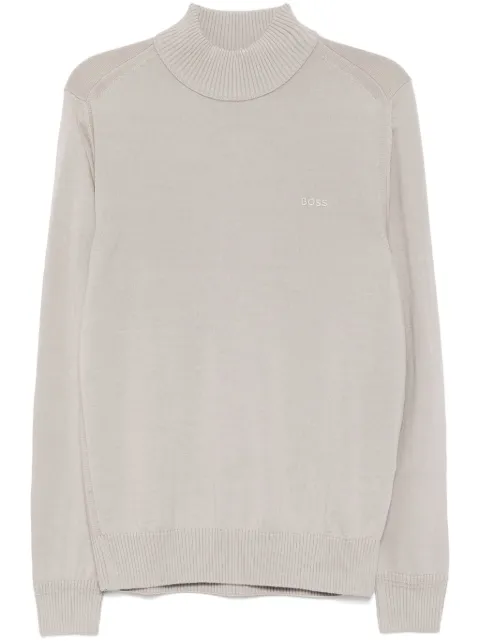 BOSS logo-embroidered jumper Grey 50501761
