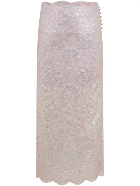 Rabanne lace maxi skirt Pink 25EJJU598PA0244