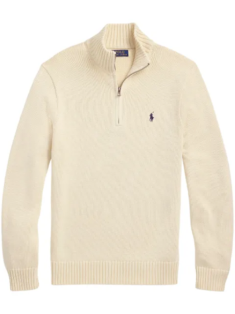 Polo Ralph Lauren quarter-zip mock-neck jumper Neutrals 710859939503