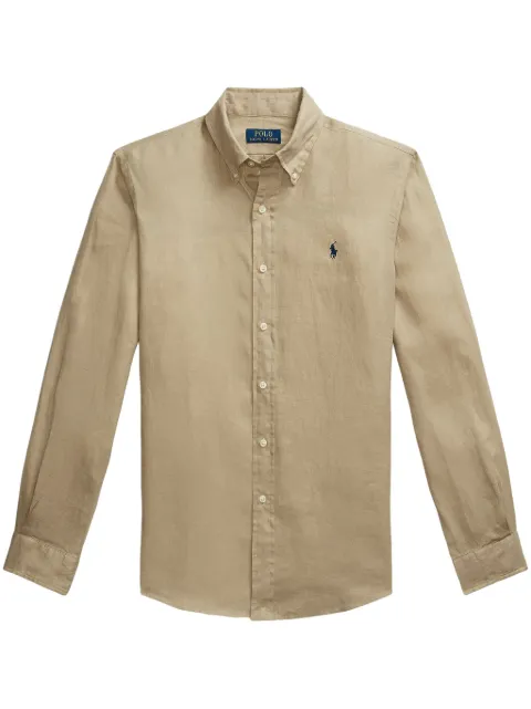 Polo Ralph Lauren embroidered-logo button-down shirt Neutrals 710966294001