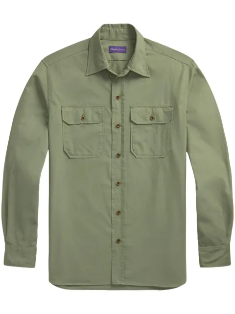 Ralph Lauren Purple Label flap-pocket shirt Green 790957878001