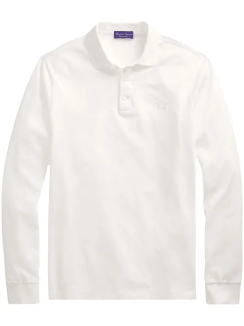 Ralph Lauren Purple Label Polo Pony-embroidered polo shirt White 790594891002