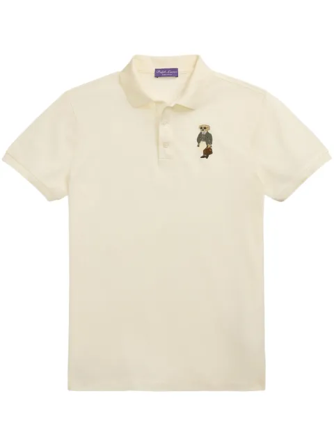 Ralph Lauren Purple Label Polo Bear-embroidery polo shirt Neutrals 790967663002