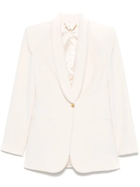 Elisabetta Franchi contrast-stitch crepe blazer Neutrals GI09051E2