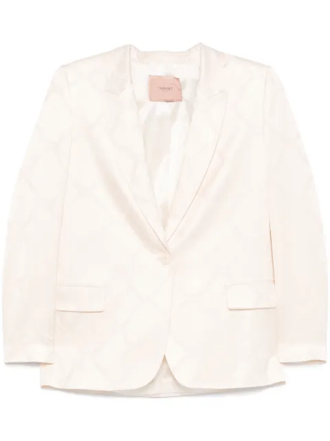 TWINSET Oval T-jacquard blazer Neutrals 251TP2010