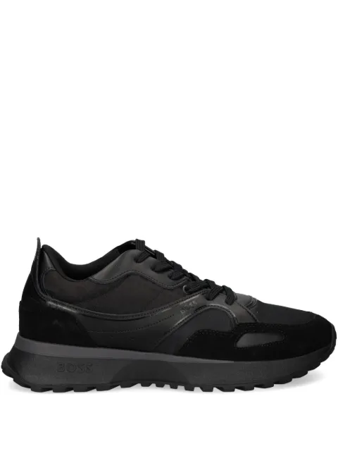 BOSS mixed-material trainers with mesh and leather Black 50536496