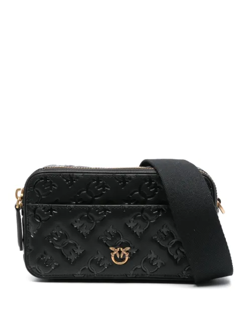 PINKO mini logo-debossed cross body bag Black 104292A1YB