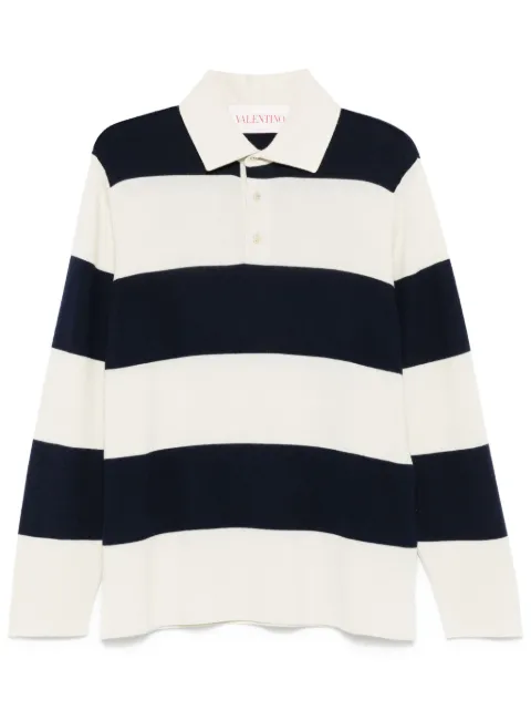 Valentino Garavani striped polo shirt Neutrals VKP03NAPA