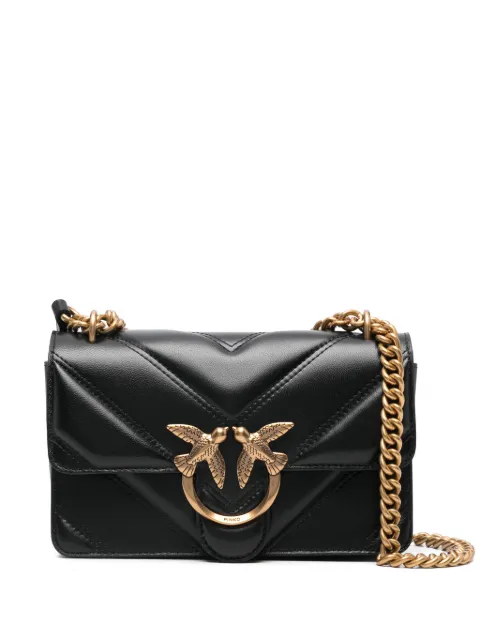 PINKO Love Bag mini chevron-quilted nappa leather crossbody bag Black 104550A26Z