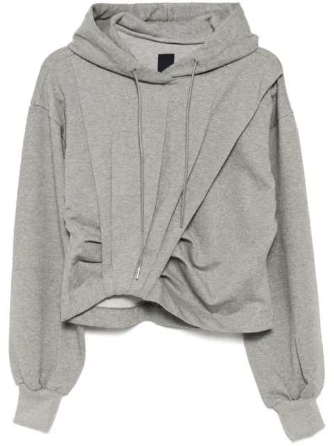 Juun.J ribbed cuffs hoodie Grey JW5241W06