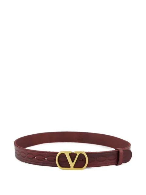 Valentino Garavani VLogo Signature leather belt Red WT0SM3ZIM