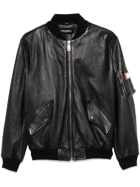 Dolce & Gabbana leather jacket Black F9S37LHULQJ