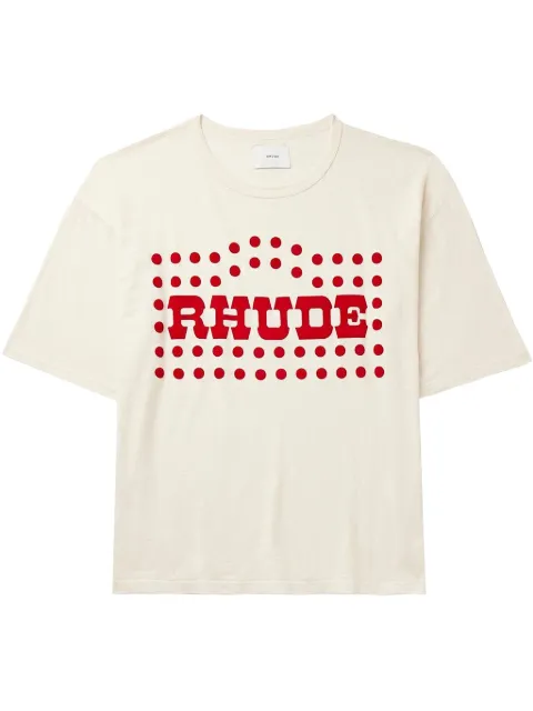 RHUDE Flocked Burnout T-shirt Neutrals RHFW23TT07012
