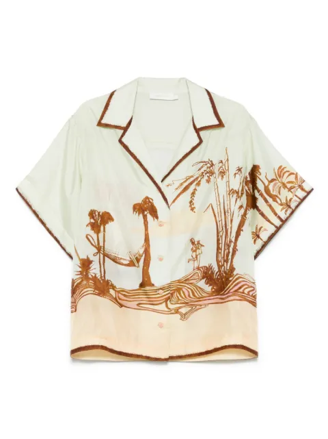 ZIMMERMANN Coco silk shirt Green 3570TSS254