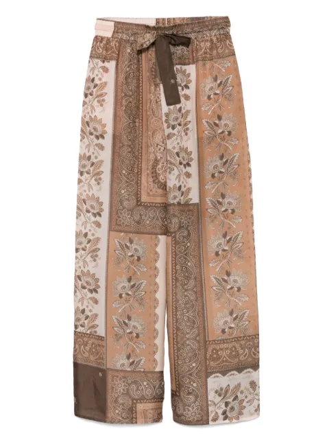 ZIMMERMANN Lucky silk trousers Brown 3590PSS252