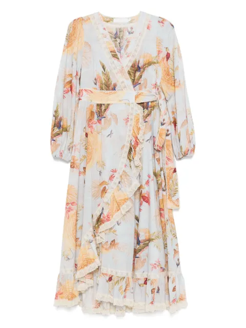 ZIMMERMANN Ascension frill midi dress Blue 3240DSS253