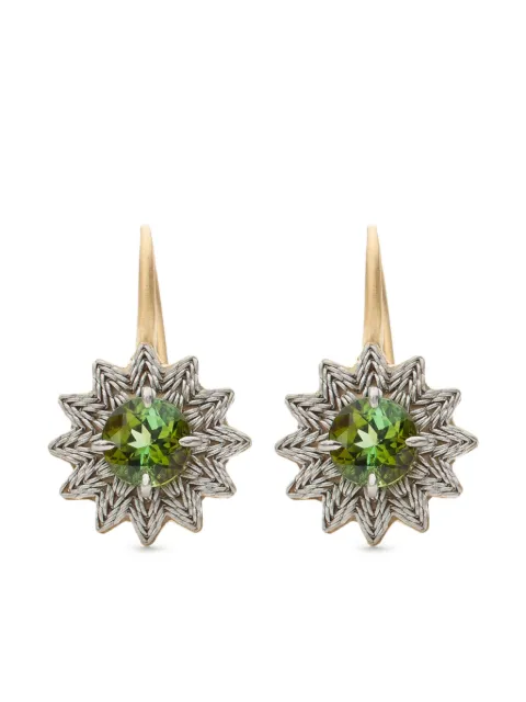 NIKOLLE RADI 18kt yellow gold Flower tourmaline earrings Gold NREFLOWER
