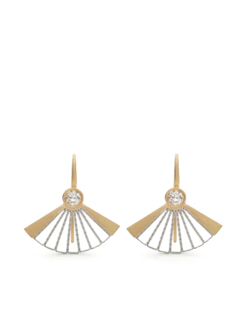 NIKOLLE RADI 18kt yellow gold Vintage Fan diamond earrings Gold NR263