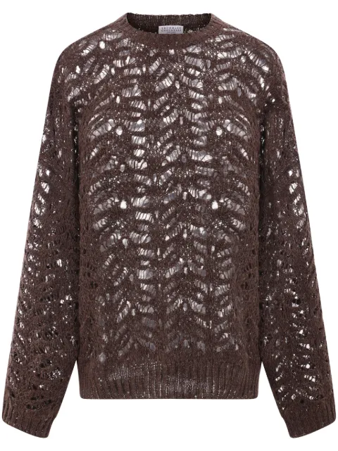 Brunello Cucinelli sequin-embellished sweater Brown MGD562310C3974