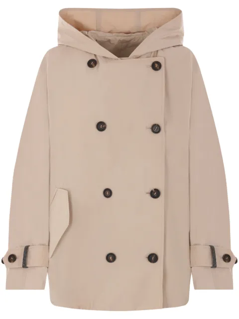 Brunello Cucinelli taffeta parka coat Brown MG5017868C6037