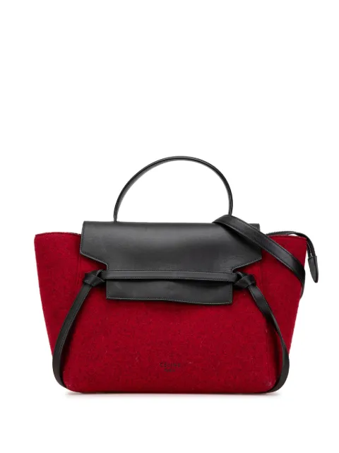 Celine Pre-Owned 2016 Mini Felt and Calfskin Belt satchel Red PA1YU3HA059BRXLF