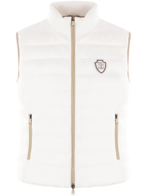 Brunello Cucinelli logo-appliqué gilet White MG9277778C7220